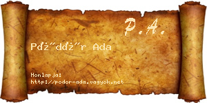Pödör Ada névjegykártya